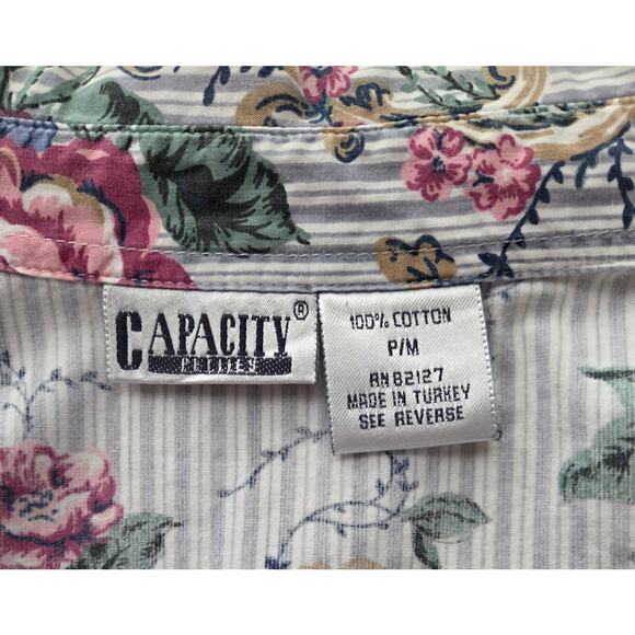 Floral Cottagecore Striped Button Down - Petite Medium - Picture 4 of 7